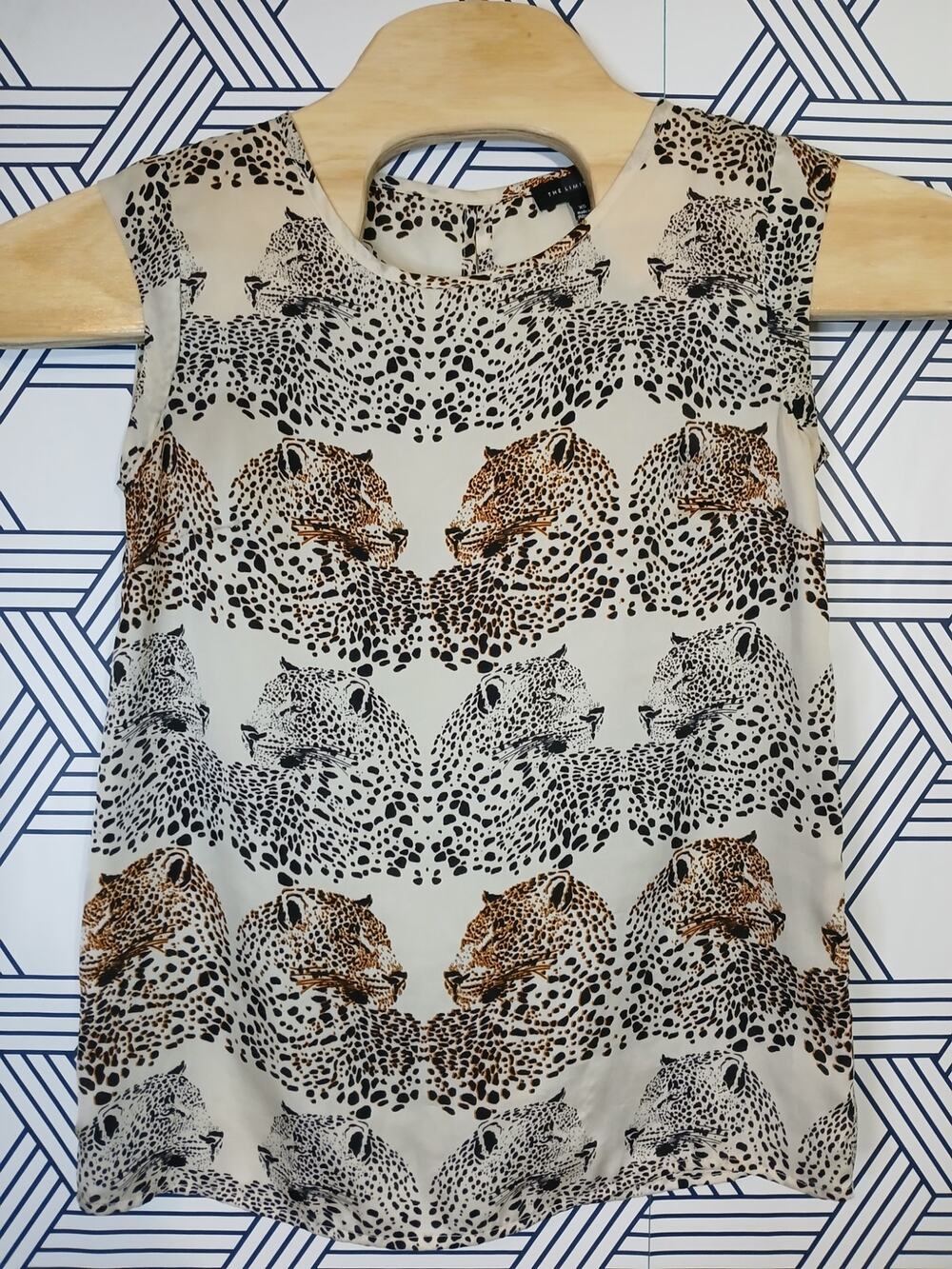 The Limited Leopard Print Top Sleeveless Silky Blouse 2010s Classic XS